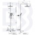External single-lever shower mixer  with movable bath spout, with  shower column, flat shower head  d.250 and 3-jet shower